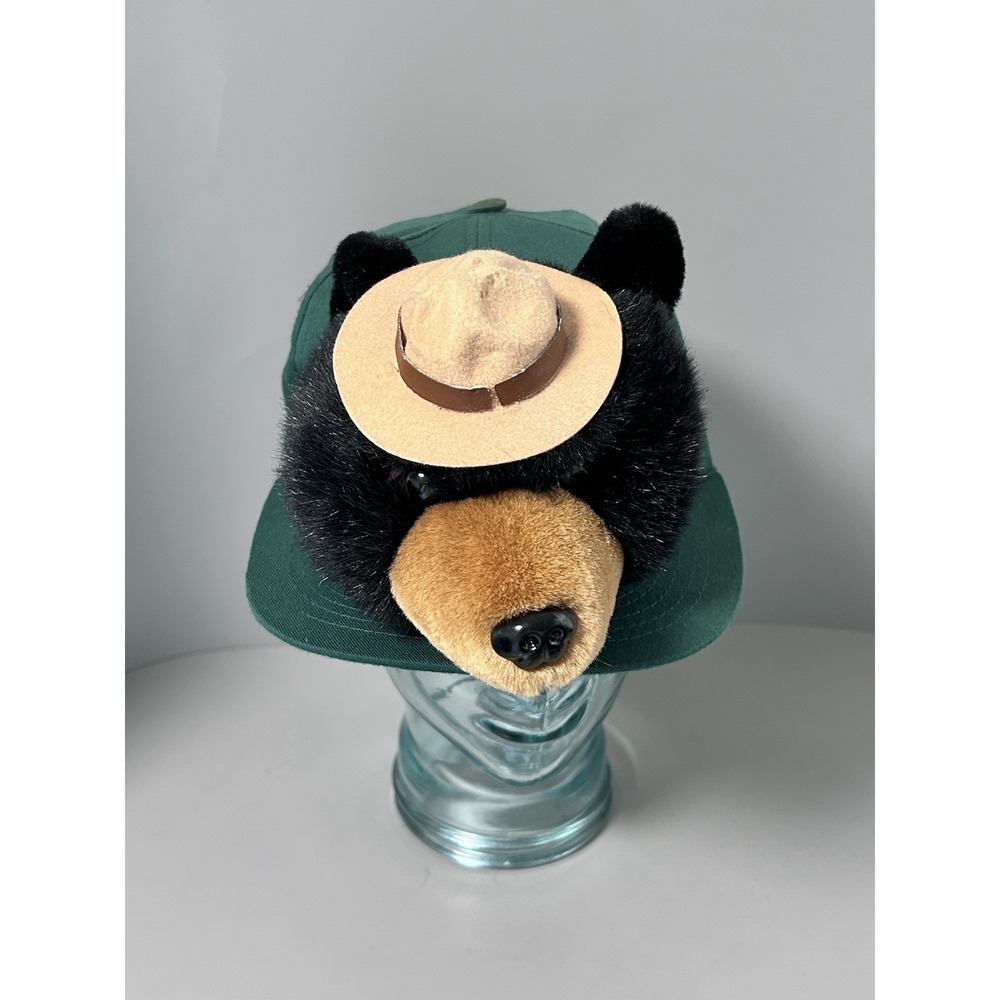 Vintage Plush Black Bear Hat Stuffed Animal House Surrey B.C. Rare Novelty Cap - Picture 12 of 13